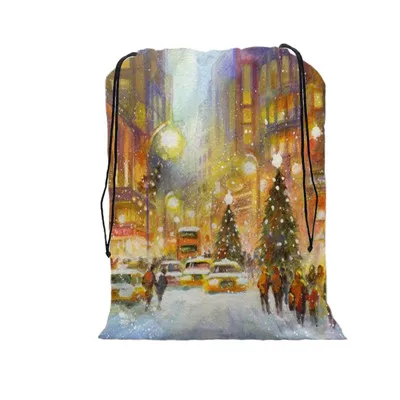 Подарок карман счастливый Рождественский Рисунок сумка Рождественский подарок на шнурке сумки для женщин многостильный туристический рюкзак wolesale - Цвет: 02
