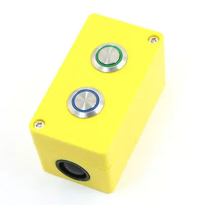 

SPDT Momentary Two Green Blue Light 12V Metal Button Station 5A 250VAC