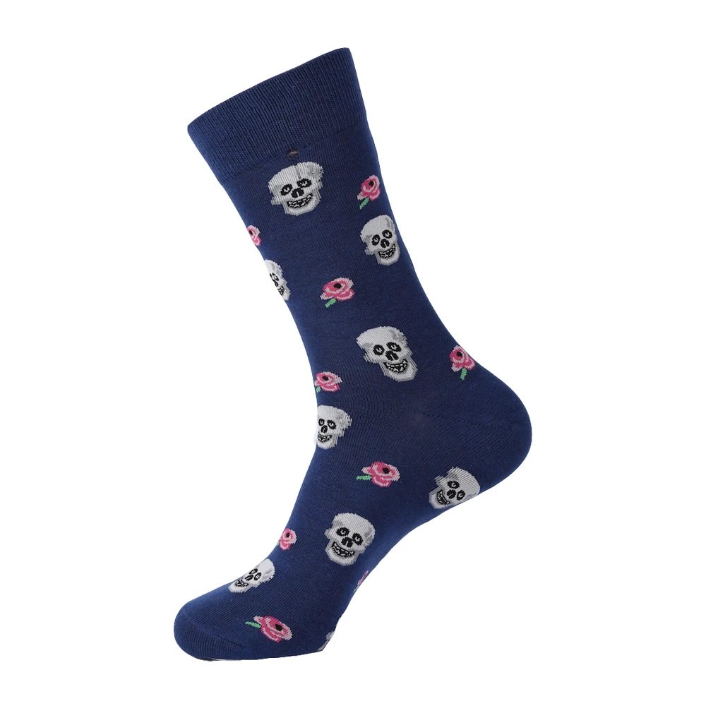 YEADU Для мужчин, хлопковые носки в стиле «хип-хоп» Смешные счастливых новинка красивые модные носки с изображением усов череп носки Хэллоуин для Для мужчин Рождественский подарок - Цвет: B425