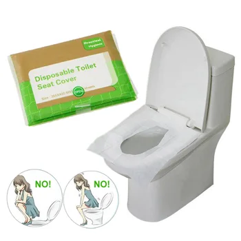 

10 Pcs/Bag Disposable Toilet Seat Cover Mat 100% Waterproof Toilet Paper Pad Paste Toilet Portable Toilet Seat Cushion Paper