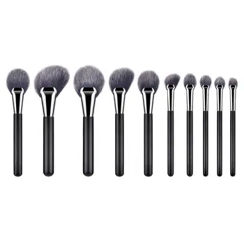 

10 pcs Makeup Brushes Kit Wooden Handle Synthetic Nylon Bristles Soft Cosmetics Brush Blush Brush Powder Brush for Girls Women