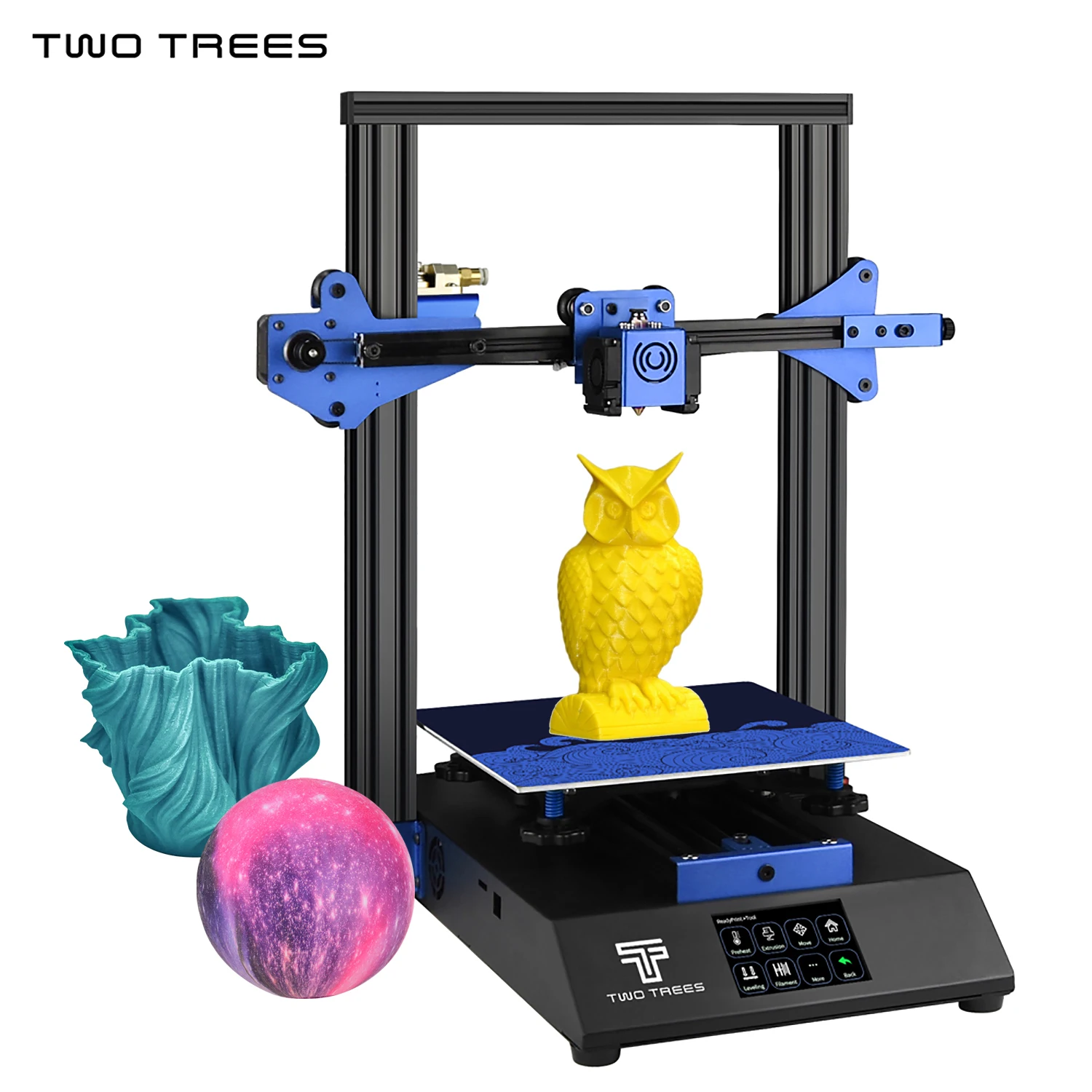 Два дерева BLUER 3d принтер Бесшумная печать 235*235*280 мм с 3,5 дюймовым сенсорным экраном Подогрев кровати повторная печать нити обнаружения