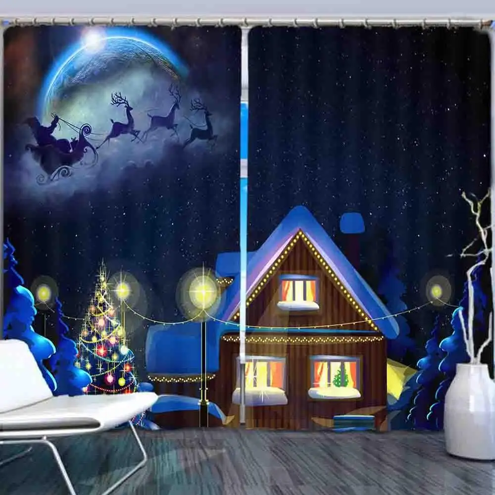 Blue Blackout Curtains For Living room Bedroom 2 panels Drapes Custom made Window Kitchen Curtain | Дом и сад