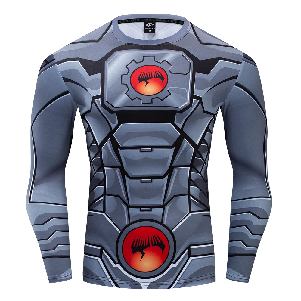 

Compressed T-shirt Fines Gym Quick-drying tights DC Super Hero Semi-Mechanical 3D Tops Cosplay Male & Female Fashion Apparel