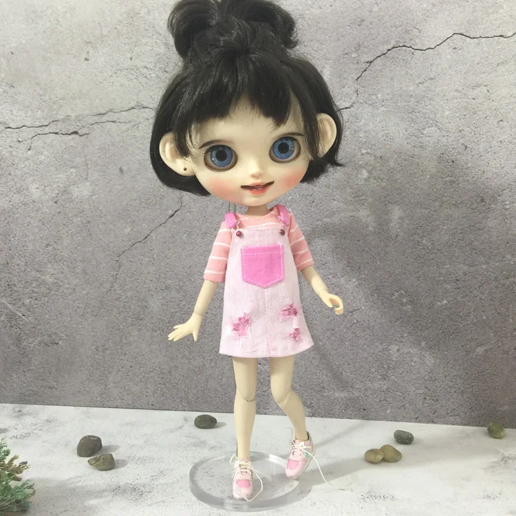 T02-X621 Blyth Кукла Одежда 1/6 куклы OB24 аксессуары azone ручной работы одежда желтый розовый цвет ремень платье