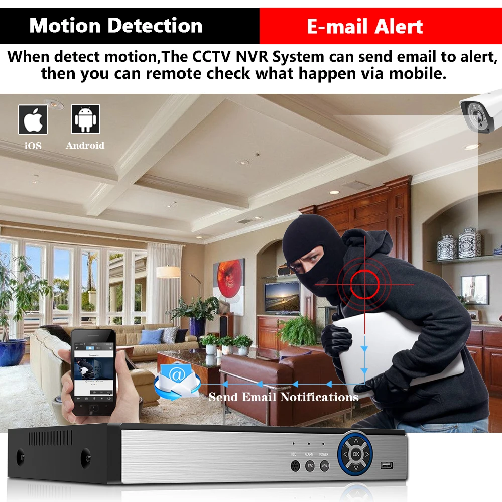 H.265 4CH 8CH Full HD 5MP 4MP PoE NVR сетевой видеорегистратор все в одном для стандартной