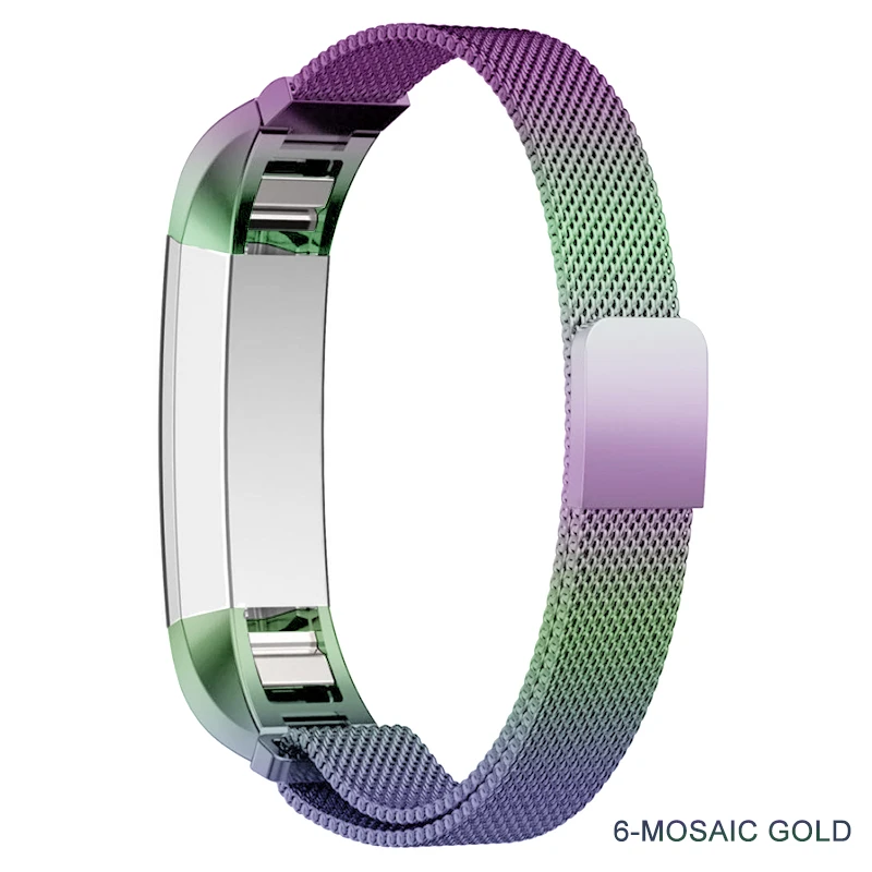 Для Fitbit Alta HR/Alta Ремешки для наручных часов сетка петля Металлический Ремешок Браслет замена замка сетка из нержавеющей стали pulseira - Цвет ремешка: Mosaic gold