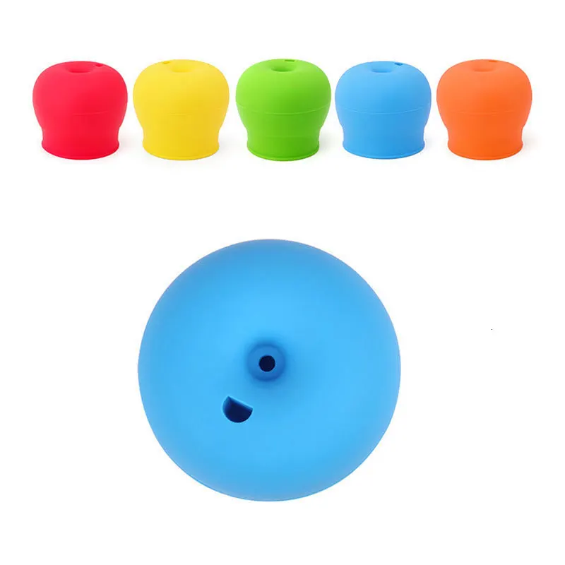 Universal Silicone Spill-Proof Sippy Cup Straw Lids Glassware Lid Silicone Cup Multicolor Cover Kitchen Drink Splash Tools