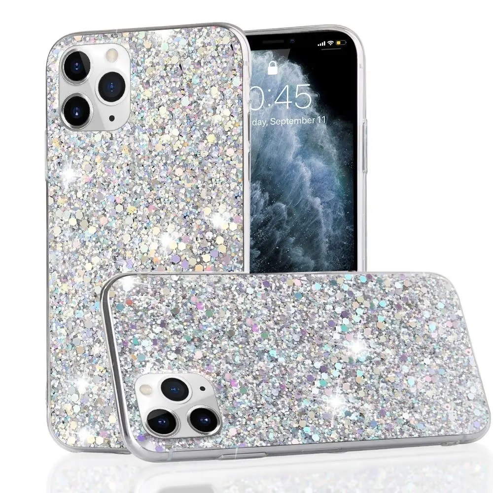LLZ. COQUE 2 шт. Алмазный чехол для телефона для IPhone 11 Pro XS Max XR X 6 6S Plus 5 5S SE 7 8 Plus Блестящий силиконовый чехол Funda Capas