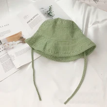 Свежий Клетчатый плед детская шляпа-ведро детская Солнцезащитная шляпа складная FisherCap для весны и лета Picinic для женщин