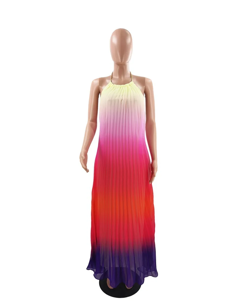 Сексуальные богемные макси платья для женщин Спагетти ремень летние пляжные платья с круглым вырезом удобные вечерние платья