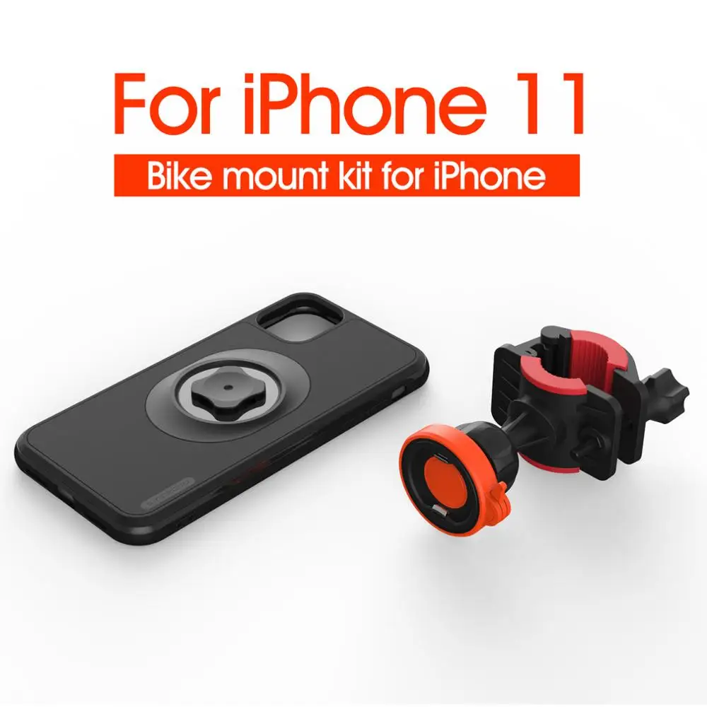 Держатель на руль для велосипеда, велосипеда, мотоцикла, держатель для сотового телефона, сумка, противоударный чехол, защитная подставка для iPhone 11 Pro Max - Цвет: PC Kit For i11
