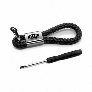 

Metal Leather Car Keychain Key Chain Keyring For kia ceed 2019 rio 3 4 sorento cerato picanto sportage 2011 2019 car accessories