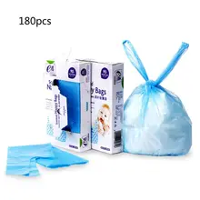 Bolsa de basura para pañales bolsa de basura ecológica para bebés bolsas de pañales con asas de corbata-2 x paquetes de 90 (Total de 180 bolsas de eliminación)