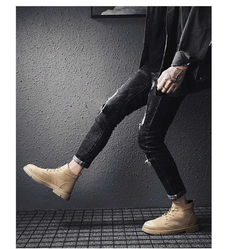 Настоящие новые Брендовые мужские ботинки; Martens; теплая зимняя обувь; мужские мотоциклетные ботильоны; doc martins; сезон осень-зима; мужские оксфорды