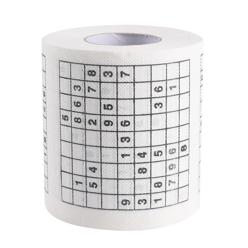 1 Roll 2 Ply Number Sudoku Printed WC Bath Toilet Paper Tissue