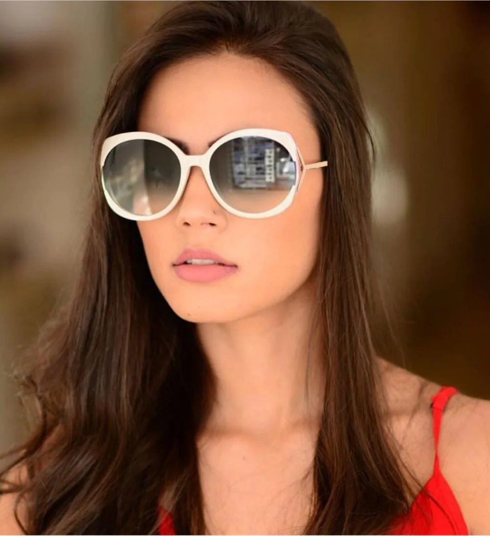 Роскошные круглые солнцезащитные очки модные женские Новые квадратные винтажные очки женские белые солнцезащитные очки для женщин знаменитостей