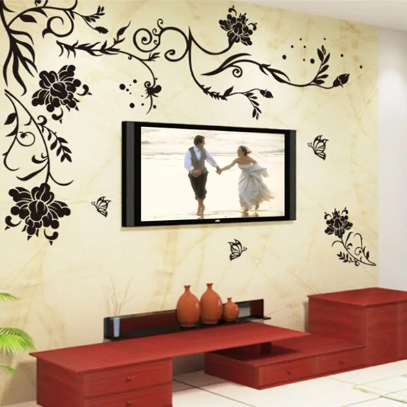 

DIY Wall Art Decoration Sticker Fashion Wall/Creative Romantic Vine TV Background Living Room Warm Removable Decoration Wallpape