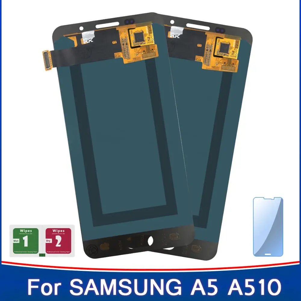 2 шт. высокое качество Amoled дисплей для Samsung Galaxy A5 A510 A510F A510M A510FD A5100 A510Y ЖК сенсорный экран дигитайзер