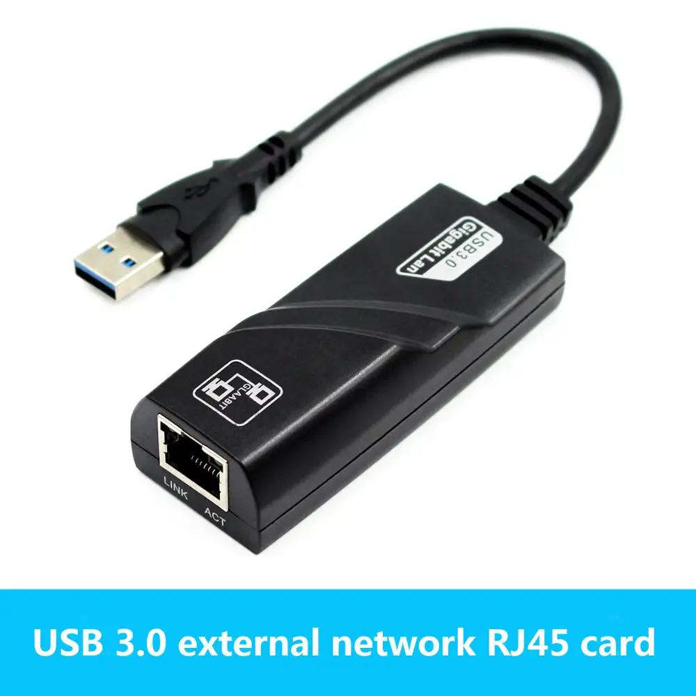 Adapter Super-Speed USB 3.0 to 10/100/1000 Gigabit RJ45 Ethernet Compatible with LAN Network 