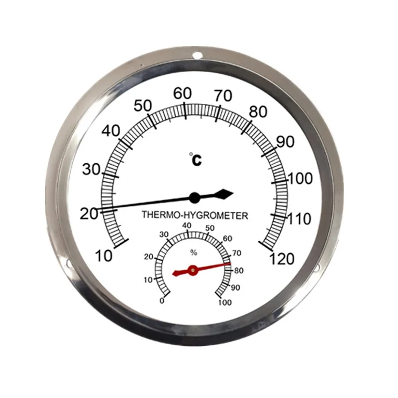 

Stainless steel THERMO-HYGROMETER 10-120℃ 0-100% Thermometer in sauna room