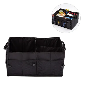 

1PC Foldable Car Trunk Storage Box Multipurpose Car Storage Organizer Portable Container Box for Car Vehicle Auto (Black)