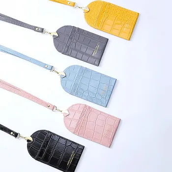 

Hanging Neck Multifunction Card Bag Crocodile pattern ID Card Holder Wallet Halter Student Bus Card Cover Money Purse Pouch