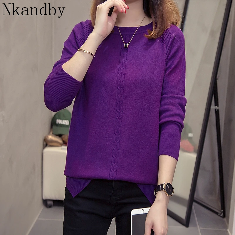 

Plus Size Raglan Sleeve Pullovers Woman Sweaters Casual Loose Korean Solid Color Soft Knit Tops Oversize Jumpers Ladies Knitwear