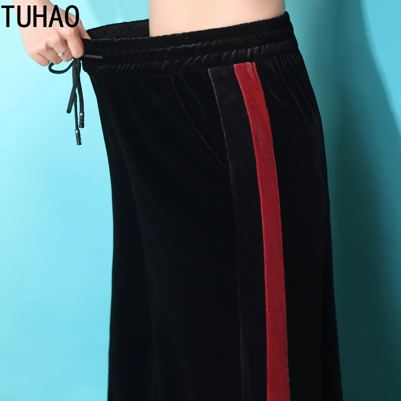 Широкие брюки размера плюс 4XL 3XL Pheuche, весенние зимние Бархатные широкие брюки, женские свободные брюки с высокой талией и драпировкой, WM75