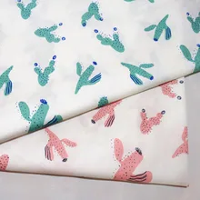 Полметра кактус печати хлопок саржевая ткань для постельных принадлежностей одежды пыльник детская ткань B572