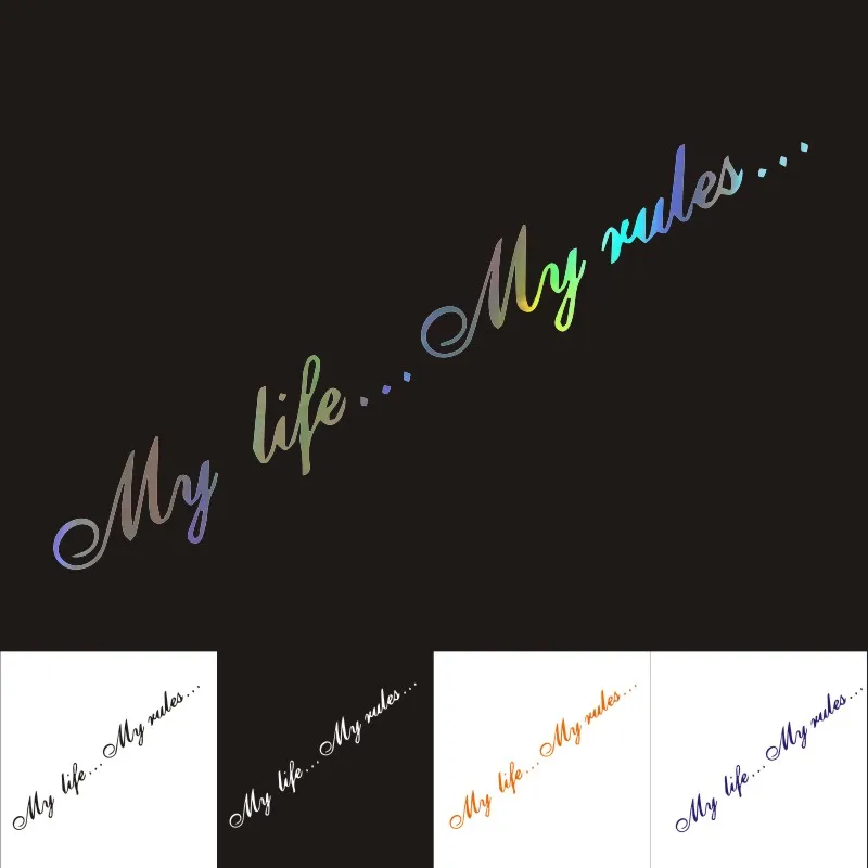 

Personality My Life...My Rule Car Stickers and Decal Creativity Cover Scratches Motorcycle Bumper Window Accessories PVC