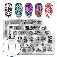 Biutee дизайн ногтей Stempel Vorlagen Stamper Schaber Kit-4 Maniküre Platten Set mit 1 Polnisch Stempel von Salon Designs