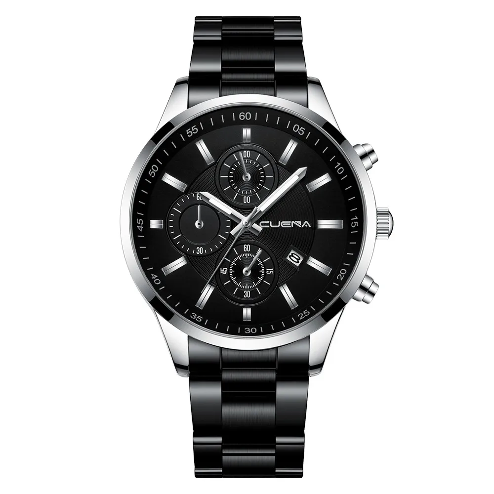 CUENA, брендовые Роскошные мужские часы, модный ремешок из нержавеющей стали, деловые часы, спортивные кварцевые наручные часы, часы reloj hombre A30 - Цвет: F