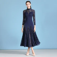 Взрослые синие/Желтые платья для конкурса бальных танцев, вальс, стандартное платье для танцев, женское бальное платье, кружевная танцевальная одежда