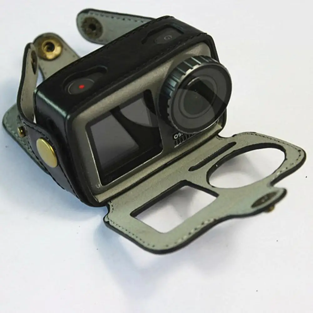 Чехол-сумка из искусственной кожи для камеры, чехол для Dji Osmo, защита экшн-камеры, прочные портативные аксессуары для камеры - Цвет: Черный цвет