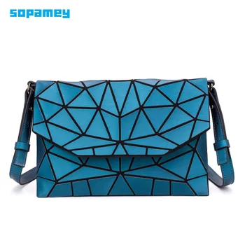 

New Matte Chain Shoulder Bags Women Evening Bag For Girls Geometric Folding Handbags And Purse Bag Luminous Clutch Messenger Bag