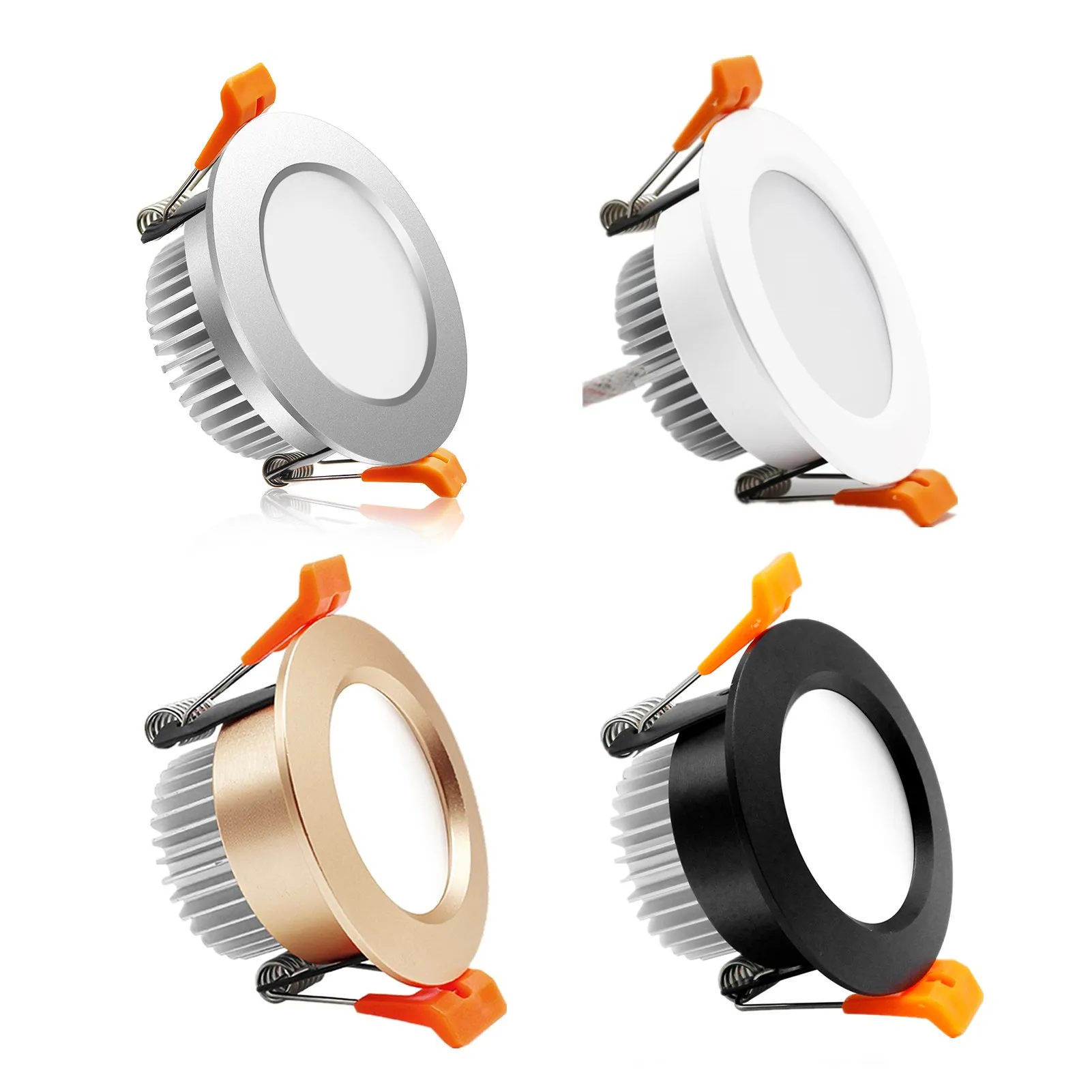 

Потолочный светильник Анти-туман светодиодный вниз светильник потолочный золотистый и черный, серебристо-белый отделка затемнения Встраиваемый светодиодный потолочный светильник