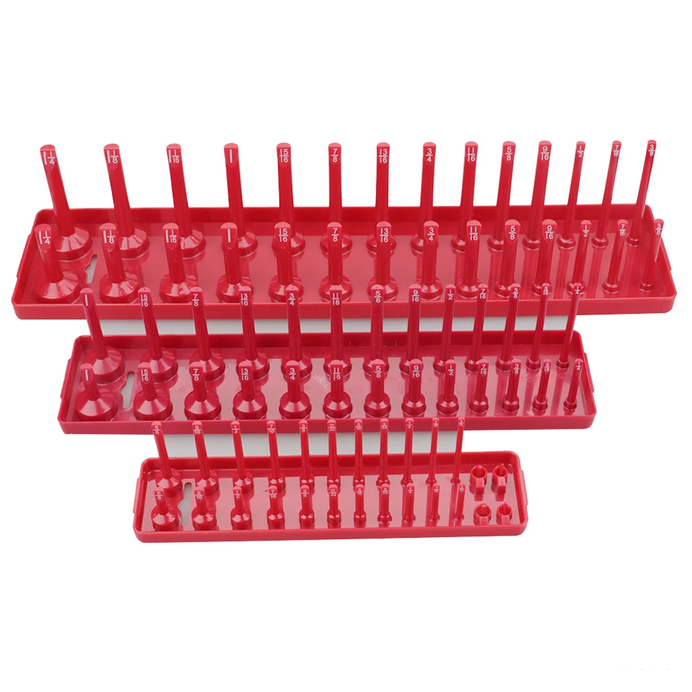 

3PCS/Set Multifunctional Metric SAE Storage Tool Workshop Organizer Shelf Stand Holder Home 1/4'' 3/8'' 1/2'' Garage Socket Tray