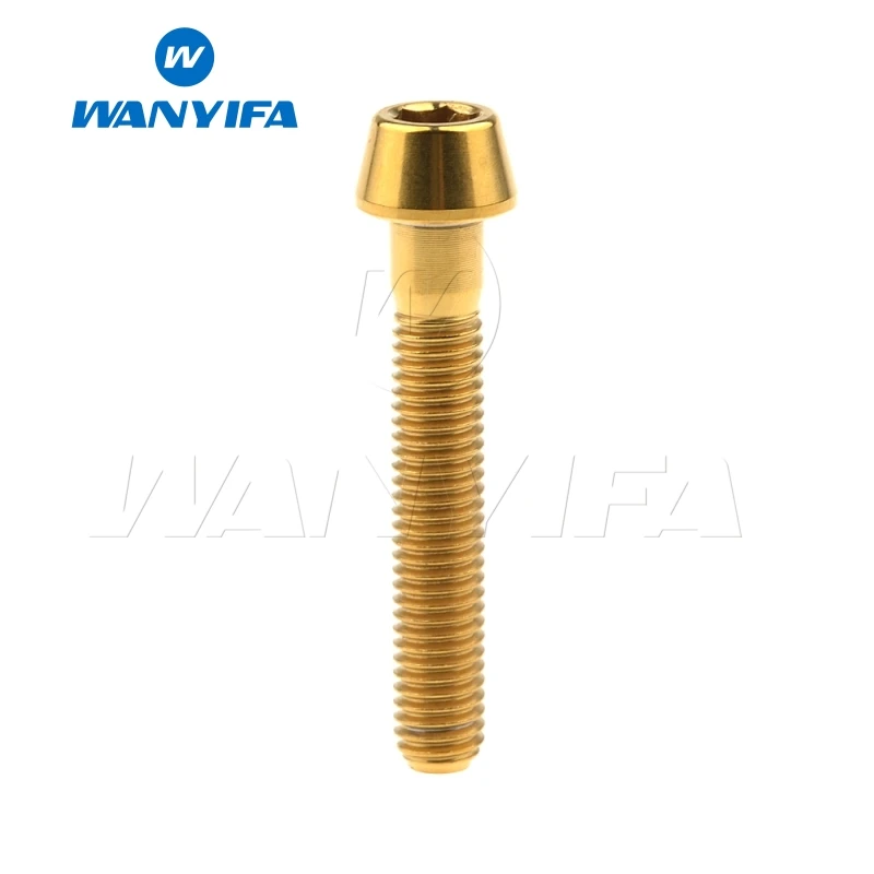 M5x30 Gold Wanyifa конус колпачки Винт С Титановым болтом M5x9 15, 16, 18, 20, 25 30 35, 40 45 50 55 60 мм для Велосипедный вынос руля велосипедный крепеж - Цвет: M5x30 Gold