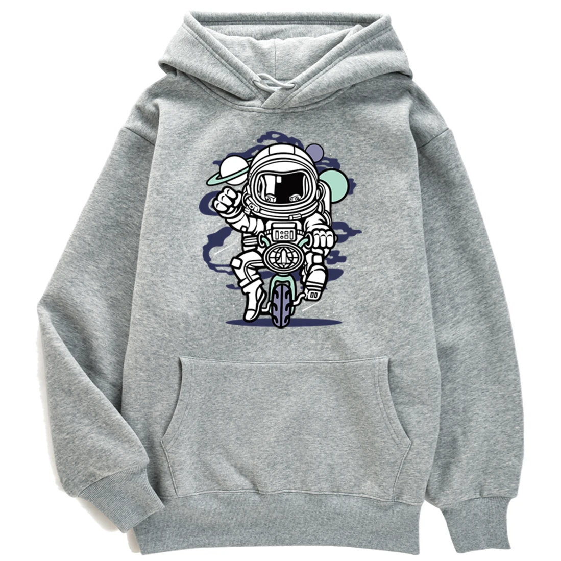 

Hoodie Cartoon Astronaut Bike Print Hoodies For Teen Girls Aesthetic Fashion Womens Clothing Long Sleeve Warm Women Sweatshirt