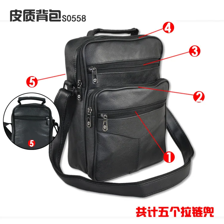 

[Factory Price] Fashion Full-grain Leather New Style Hand Crossbody Bag Men's Leather Backpack S0558