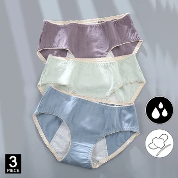 

3 Pcs Leak Proof Menstrual Panties Cotton Panties Women Sexy Physiological Underwear Girls Period Waterproof Briefs Dropshipping