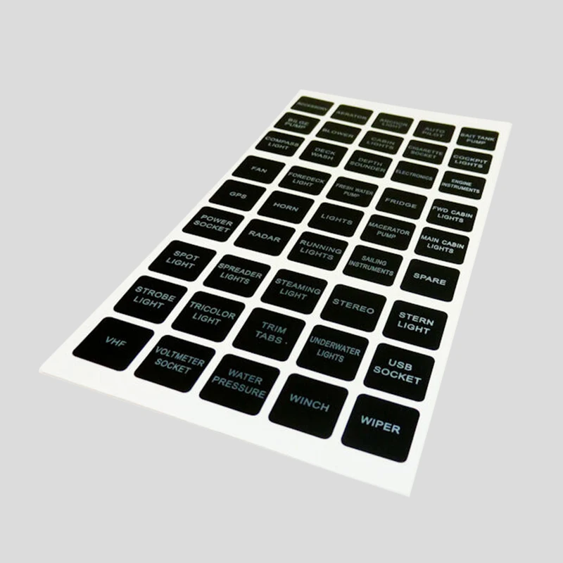 Switch Labels Panel Stickers Instrument Board Fuse Box Decal for Boat Van Car Switch Label Circuit Light Board Sticker