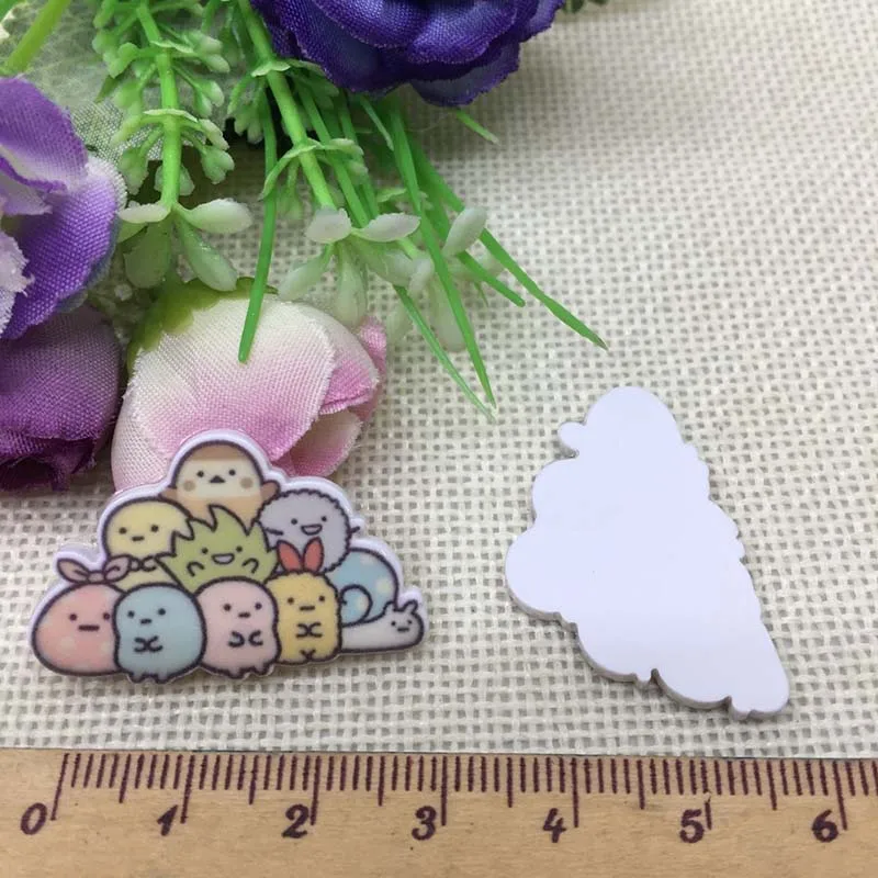 10 шт/лот японский мультфильм DIY милый девочка Праздничное оформление дома ремесла плоские пластмассовые резиновые аксессуары для волос ремесла - Цвет: Светло-зеленый