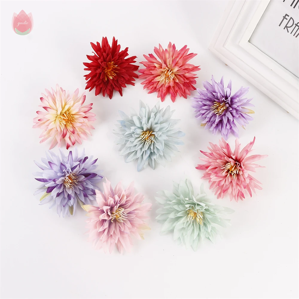 20pcs Silk Artificial Daisy Flower Head for DIY Wedding Hair Clip Decoration 