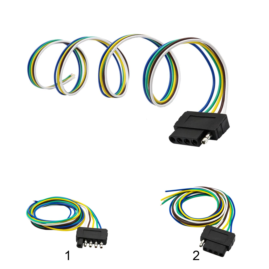 5 Way Trailer Flat Plug 960mm Wiring Harness Connection Kit for Boat Car RV