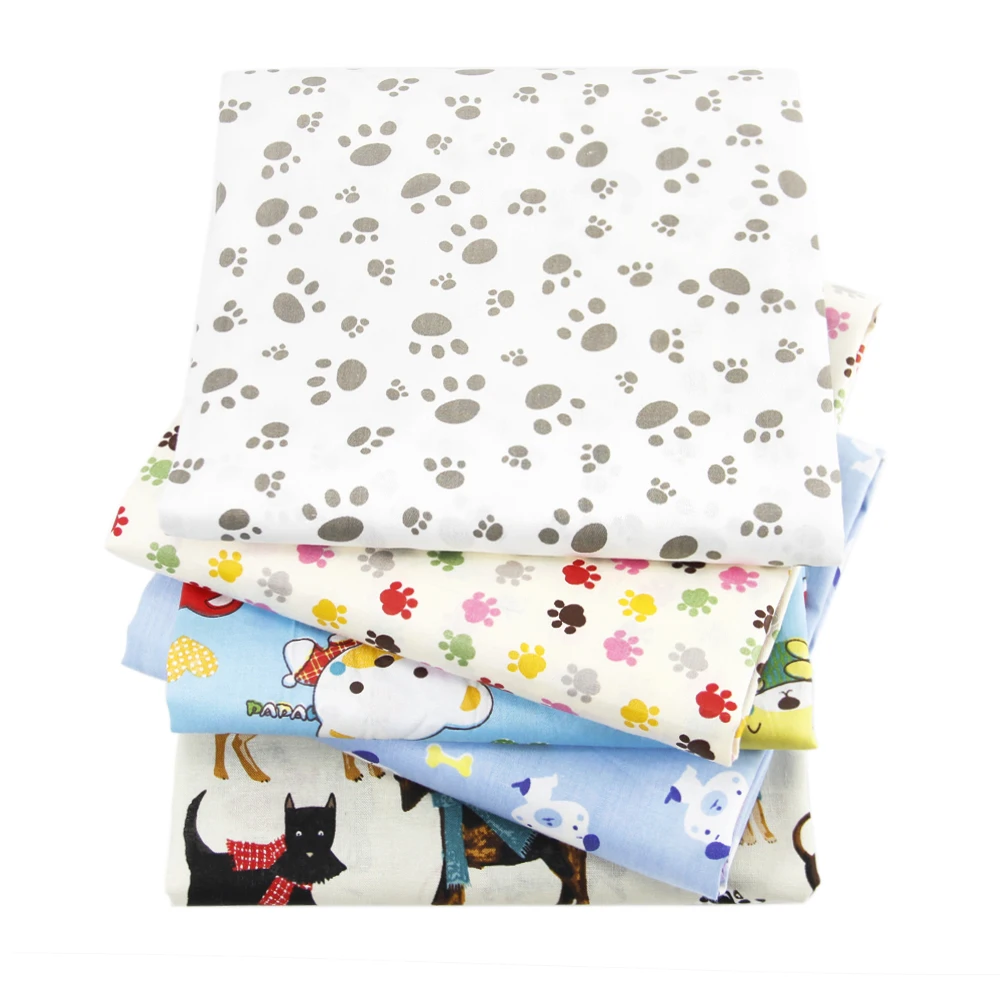 50*145 см с принтом следов собаки, 100 хлопок, ткань для детского постельного белья, домашний текстиль для шитья куклы тильда, c767