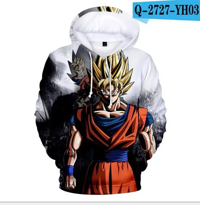 Толстовки с капюшоном с 3D принтом Dragon Ball, модные повседневные спортивные костюмы для мальчиков/Толстовка для девочки, пуловер с капюшоном Dragon Ball Z - Цвет: color at picture