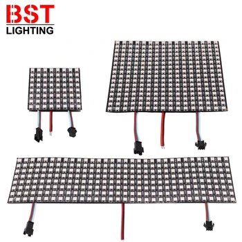 WS2812B RGB LED 디지털 플렉시블 개별 주소 지정 패널 조명, WS2812 8x8 16x16 8x32 모듈, 매트릭스 스크린, DC5V