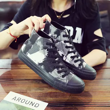 

2020 Spring High top Sneakers Men Casual Shoes Fashion Street Shoes Cool Young Man Camouflage Shoes Male Footwear KA1972